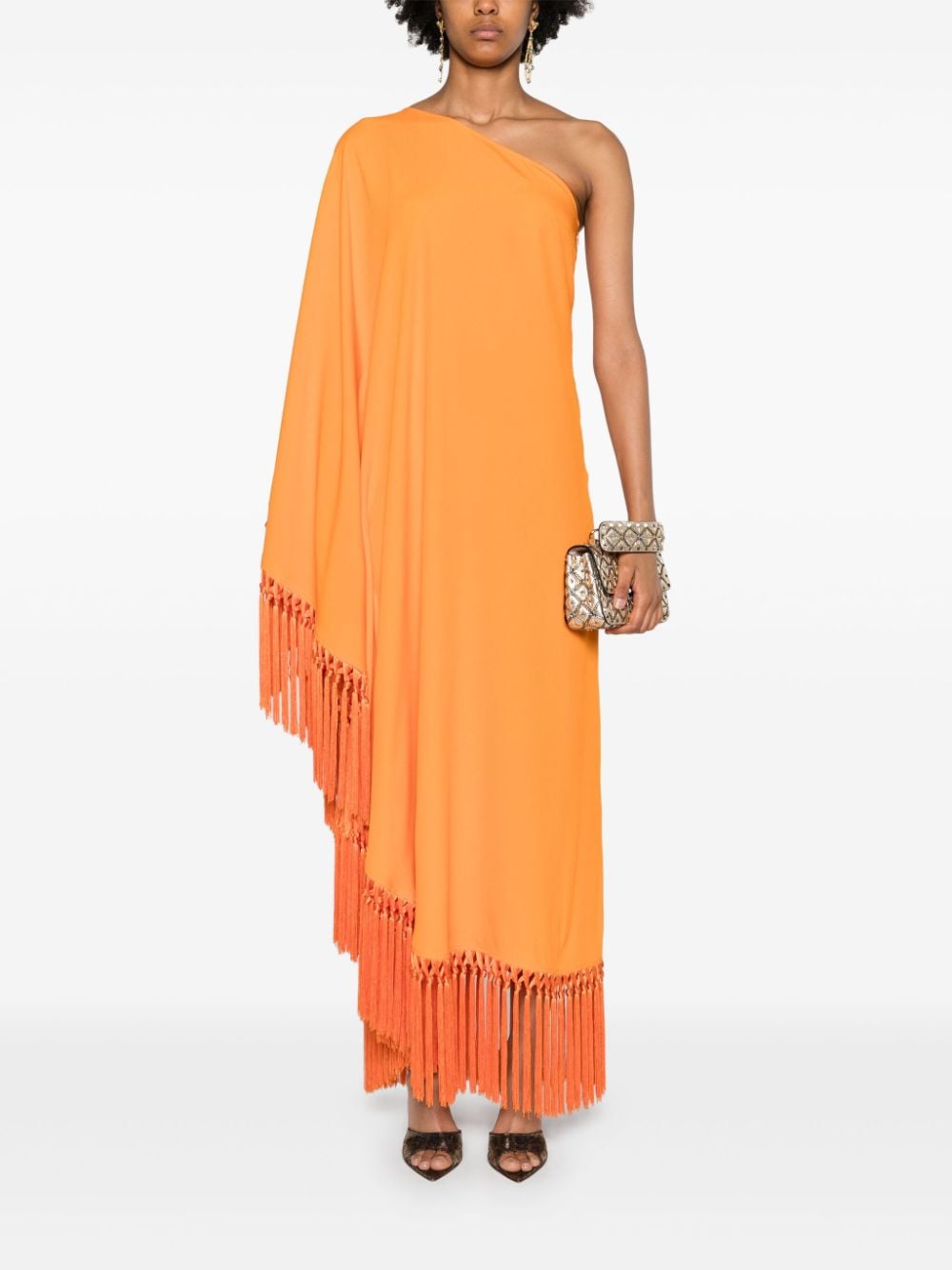 TALLER MARMO PRE Fringed Long Dress Orange