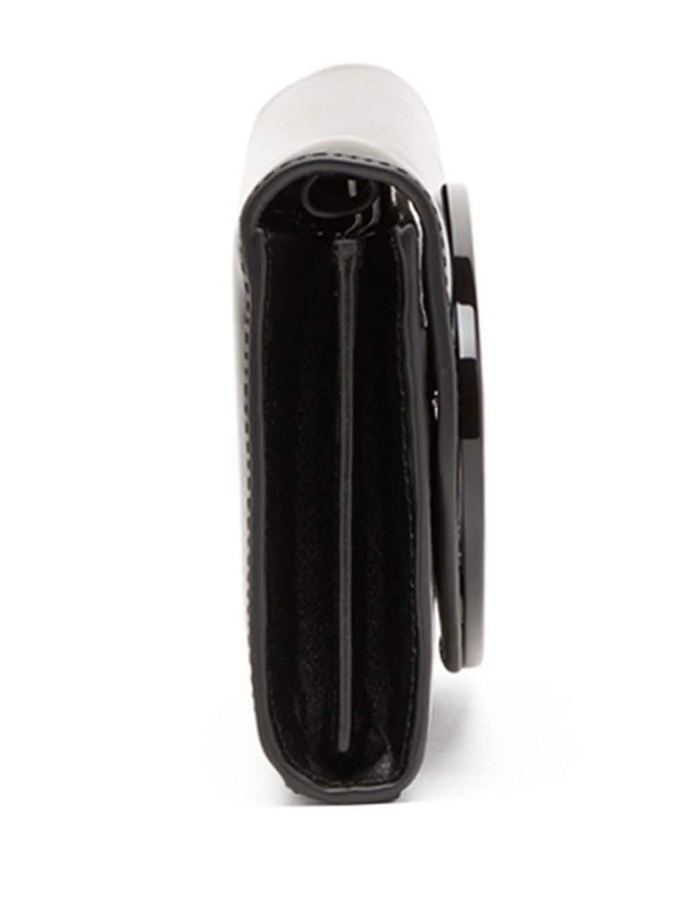 Diesel 1DR Black Calf Leather Wallet on Chain with Waist Strap Black