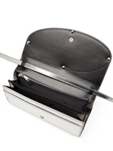 Diesel 1DR Silver Calf Leather Wallet on Chain with Adjustable Strap Silver