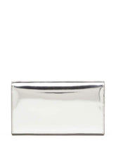 Diesel 1DR Silver Calf Leather Wallet on Chain with Adjustable Strap Silver