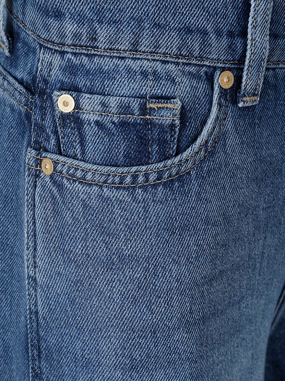 Seven Indigo Blue Straight-Leg High-Rise Jeans Blue