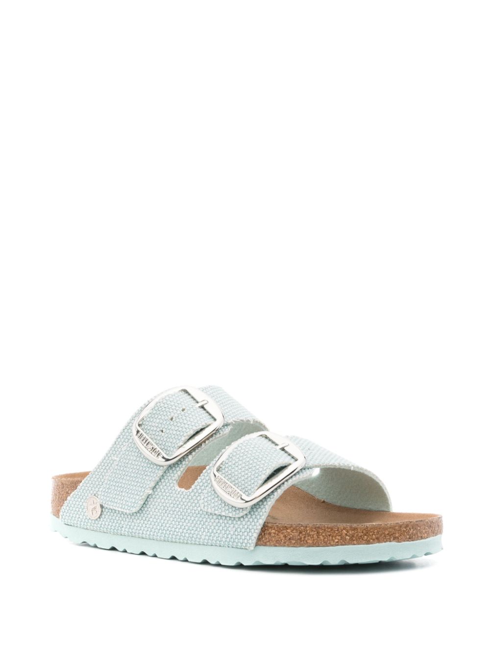 Birkenstock Arizona Big Buckle Vegan Suede Sandals Aqua Green
