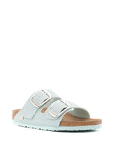 Birkenstock Arizona Big Buckle Vegan Suede Sandals Aqua Green