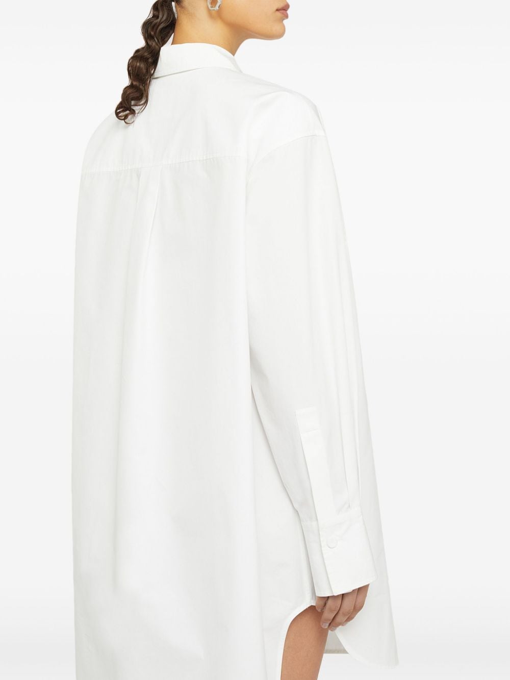 Jil Sander Cotton Shirt Dress With High-Low Hem White White