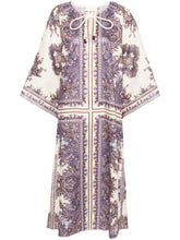 Zimmermann Paisley Print Linen Midi Dress Purple