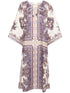 Zimmermann Paisley Print Linen Midi Dress Purple