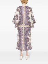 Zimmermann Paisley Print Linen Midi Dress Purple