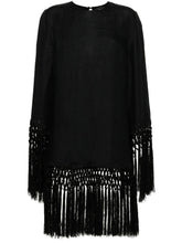 TALLER MARMO PRE Frange Murray Linen Short Dress Black