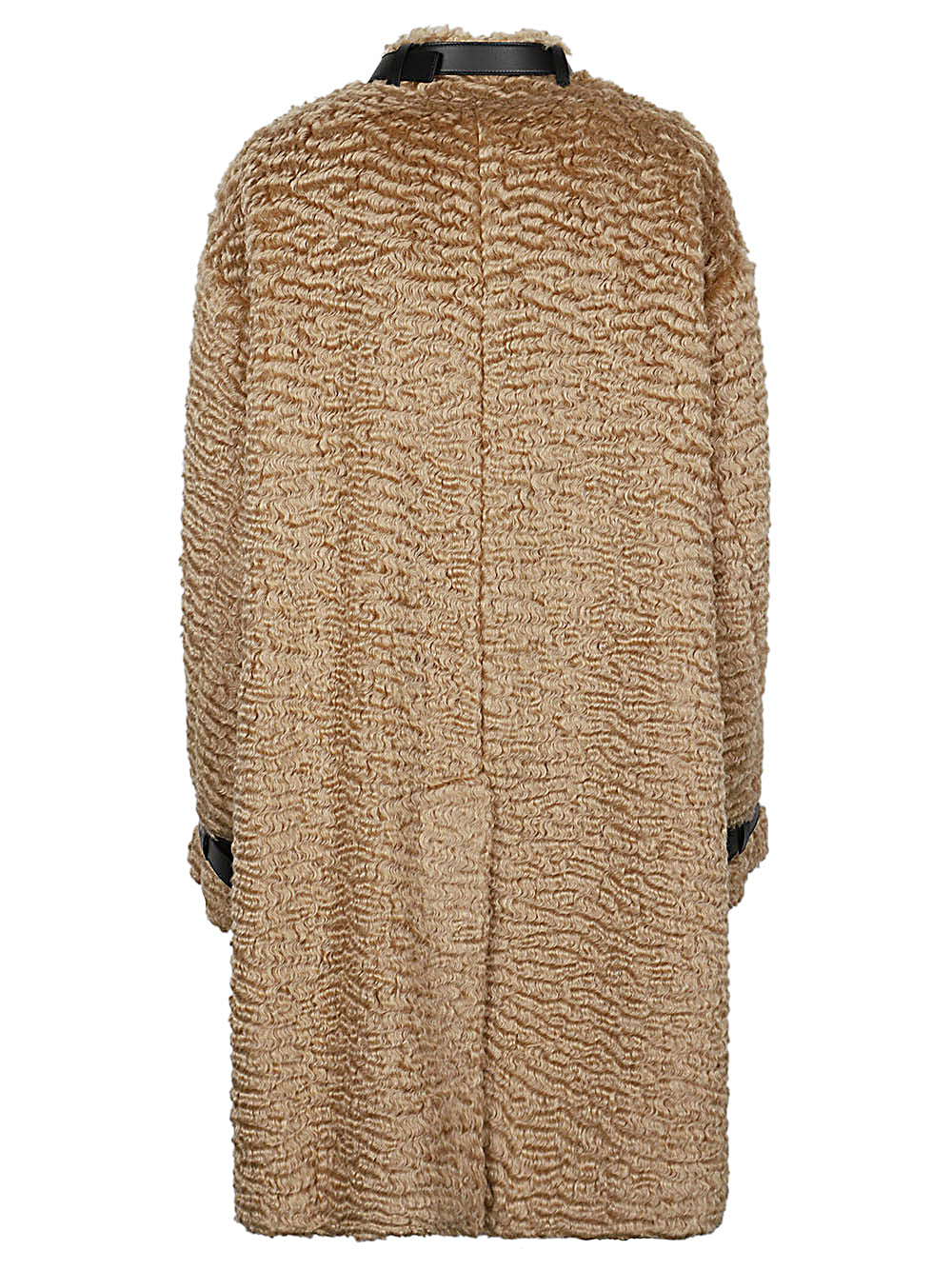 Jil Sander Long Wool Belted Coat Beige