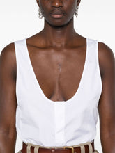 Saint Laurent Cotton Poplin Sleeveless Top White
