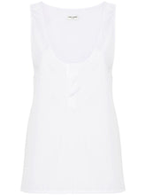 Saint Laurent Cotton Poplin Sleeveless Top White