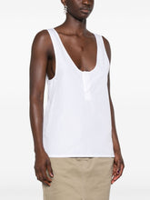 Saint Laurent Cotton Poplin Sleeveless Top White