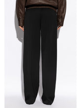Saint Laurent Grain de Poudre Wool High-Waisted Trousers Black