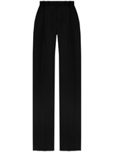 Saint Laurent Grain de Poudre Wool High-Waisted Trousers Black