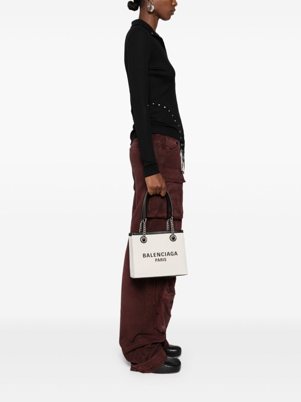 Balenciaga Small Duty Free Canvas Tote Bag Beige