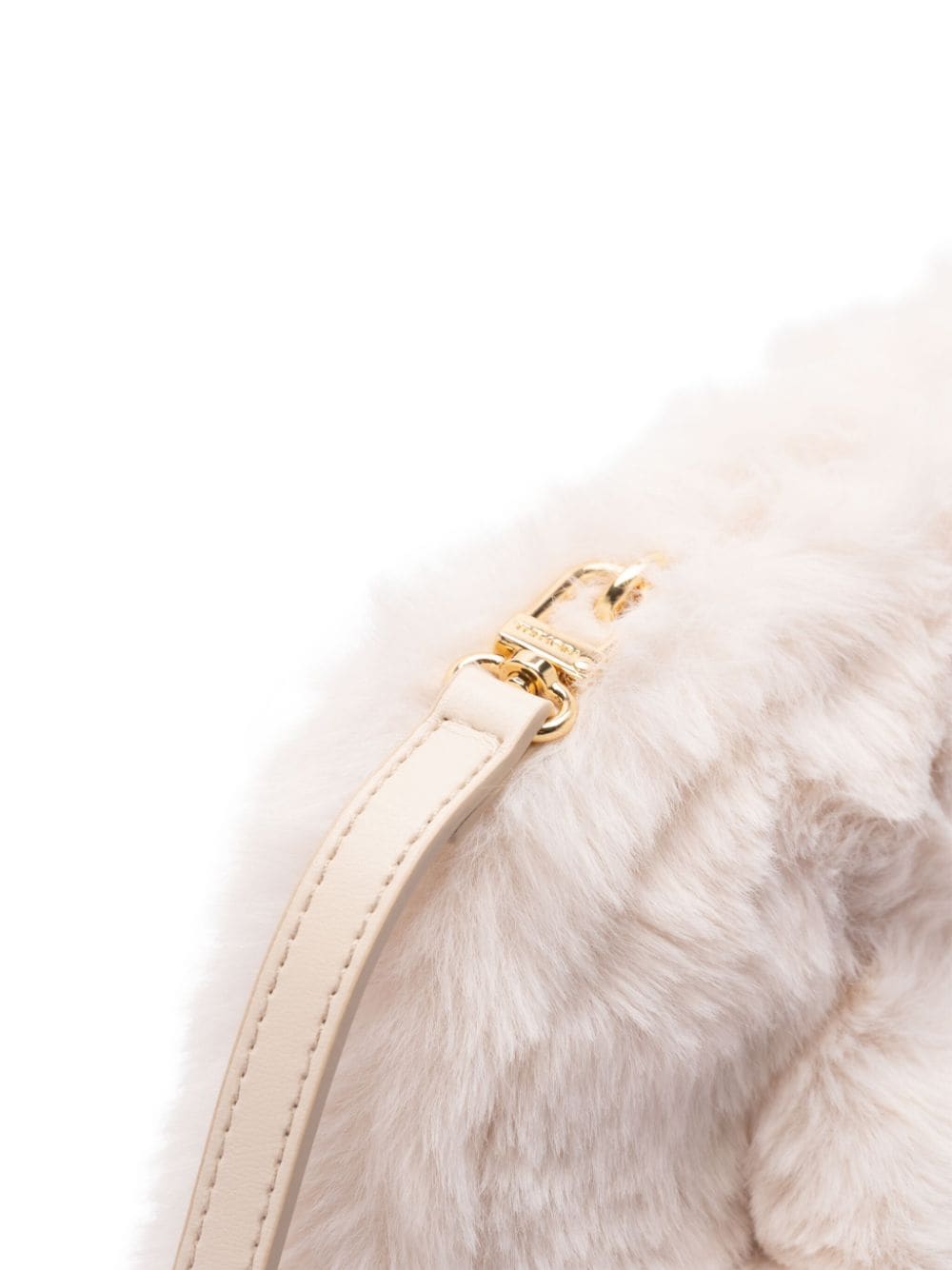 Themoirè Faux-Fur Tia Clutch Bag Cream