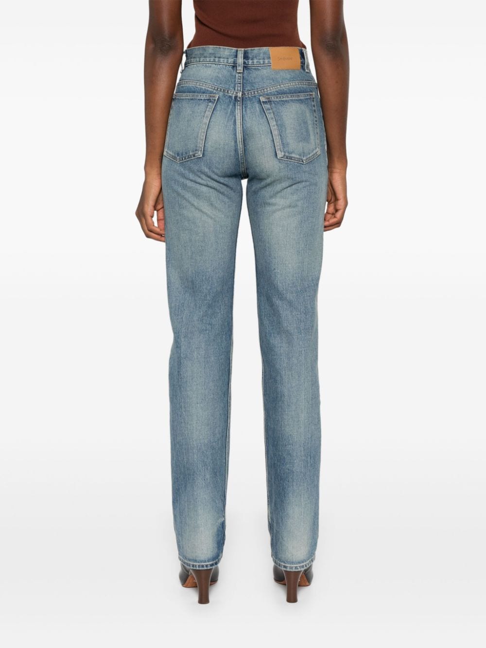 Saint Laurent Straight Benjamin Blue Denim Jeans