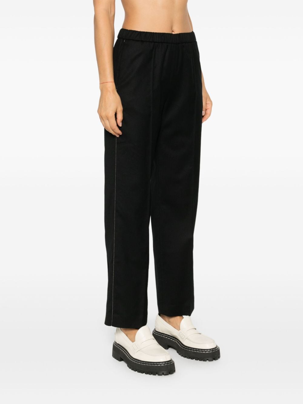 Fabiana Filippi Straight-Leg Wool-Blend Trousers Black Black