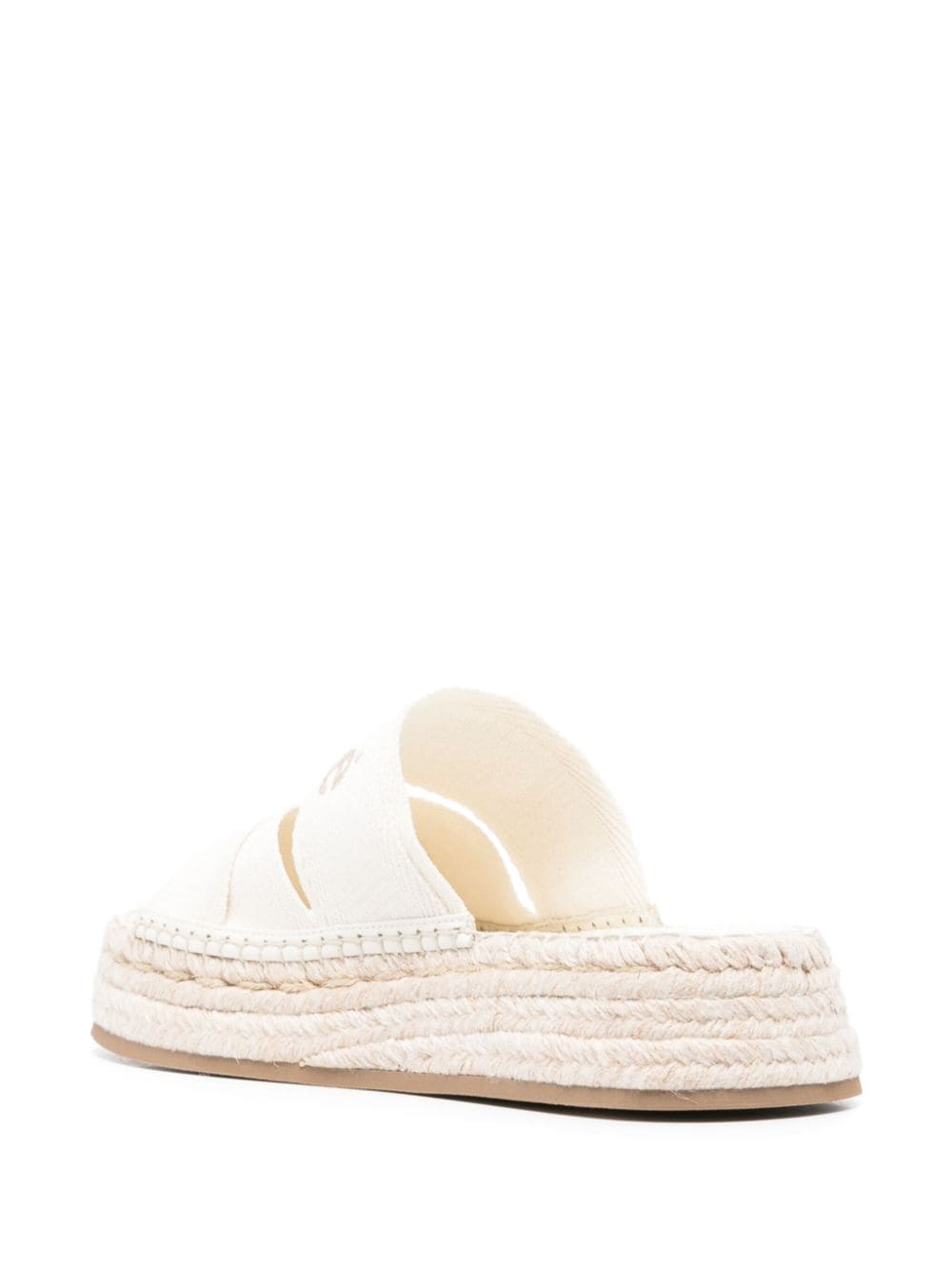 Chloé Mila Platform Espadrille Slides White