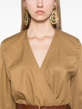 Saint Laurent Cotton Twill Midi Dress with Detachable Belt Camel