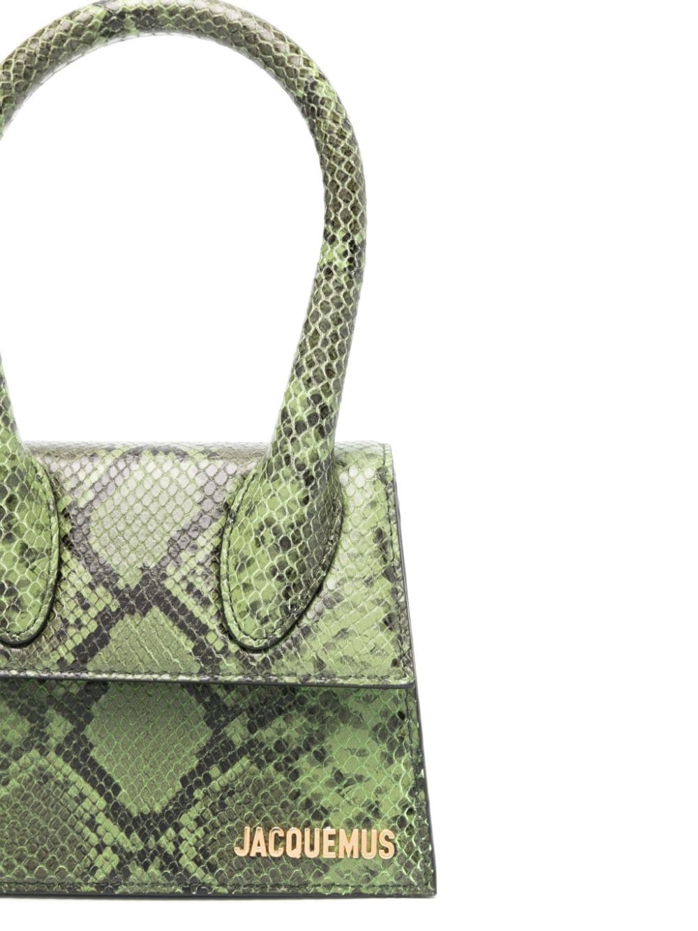 Jacquemus Le Chiquito Moyen Snakeskin-Effect Leather Tote Bag Green