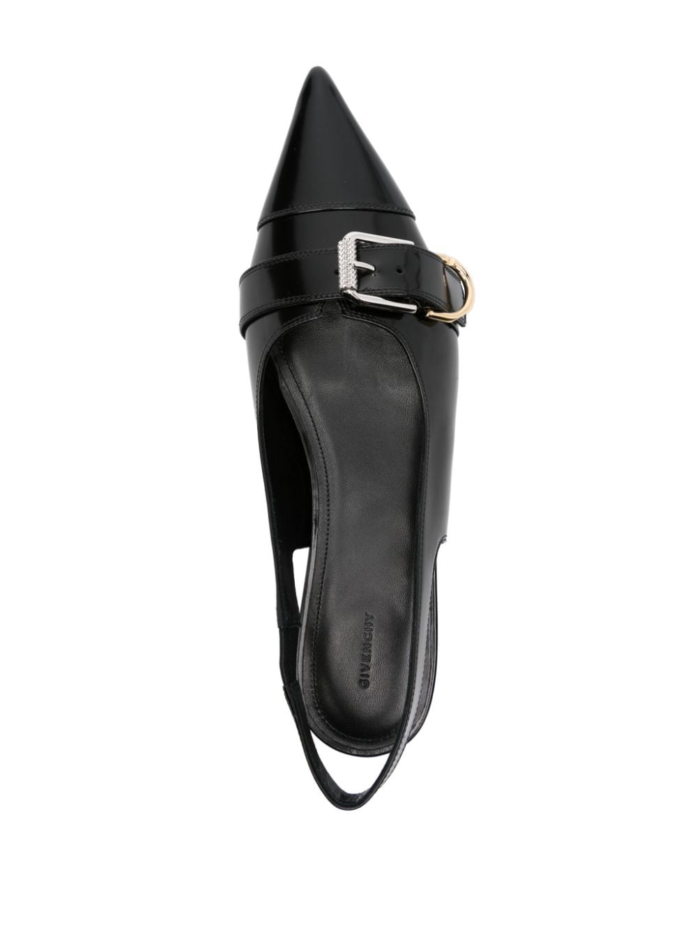 Givenchy Voyou Slingback Patent Leather Flats Black