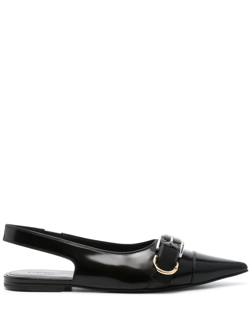 Givenchy Voyou Slingback Patent Leather Flats Black