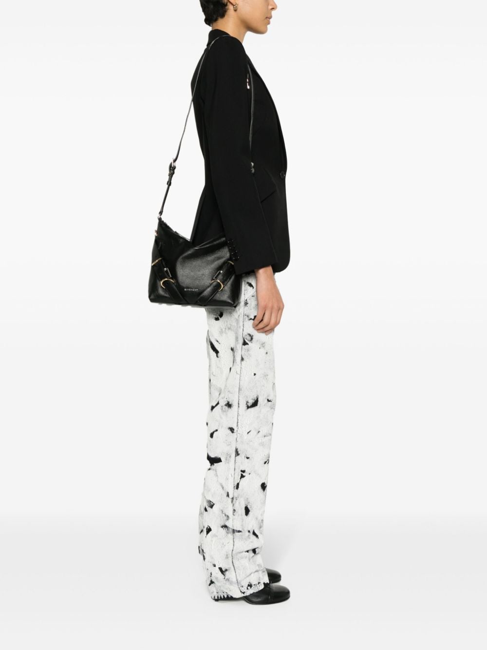 Givenchy Voyou Leather Crossbody Bag Black