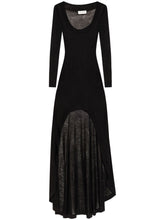 Saint Laurent Asymmetric Wool-Blend Long Dress Black