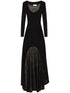 Saint Laurent Asymmetric Wool-Blend Long Dress Black