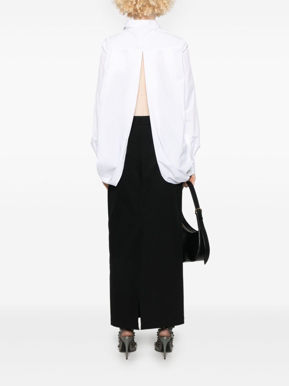 Givenchy Cotton Poplin Open Back Shirt White