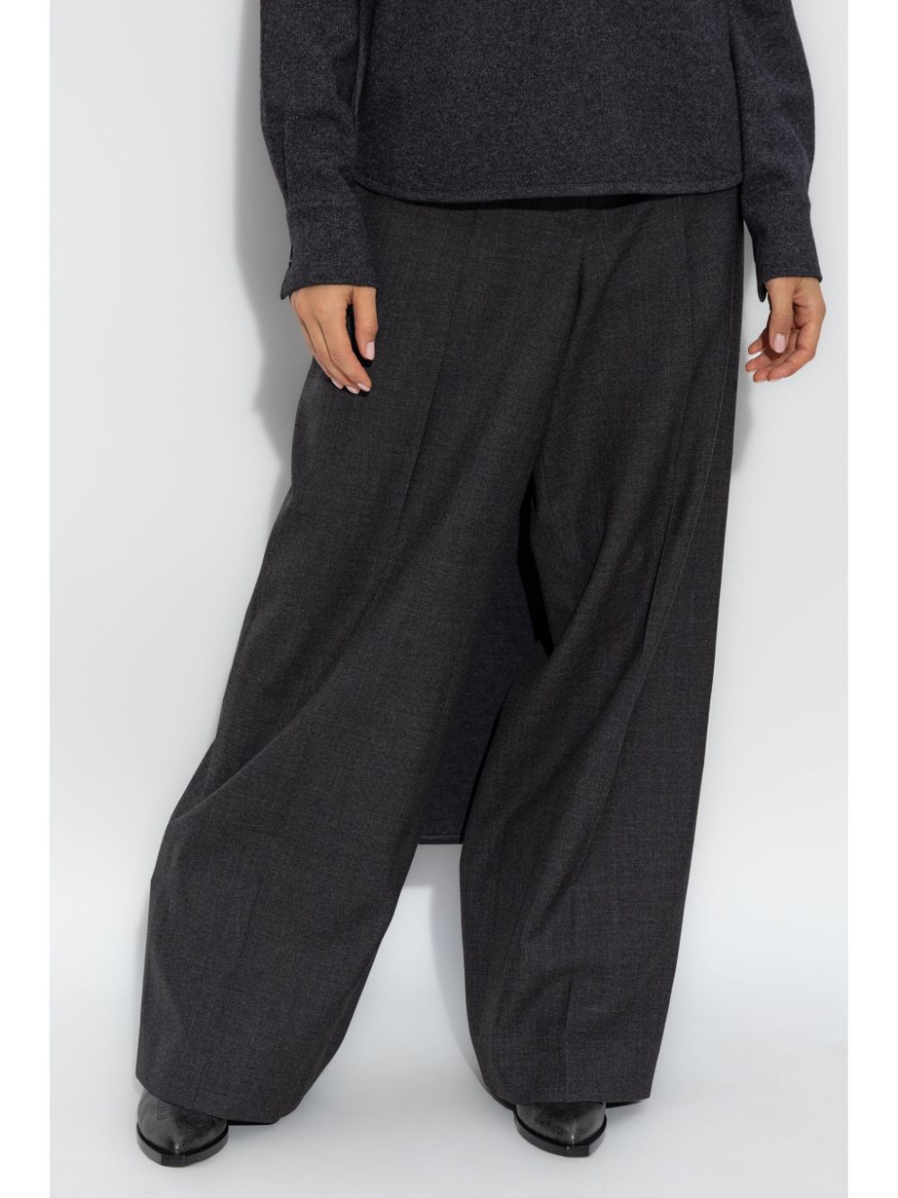 Givenchy Wide-leg Wool Trousers Grey