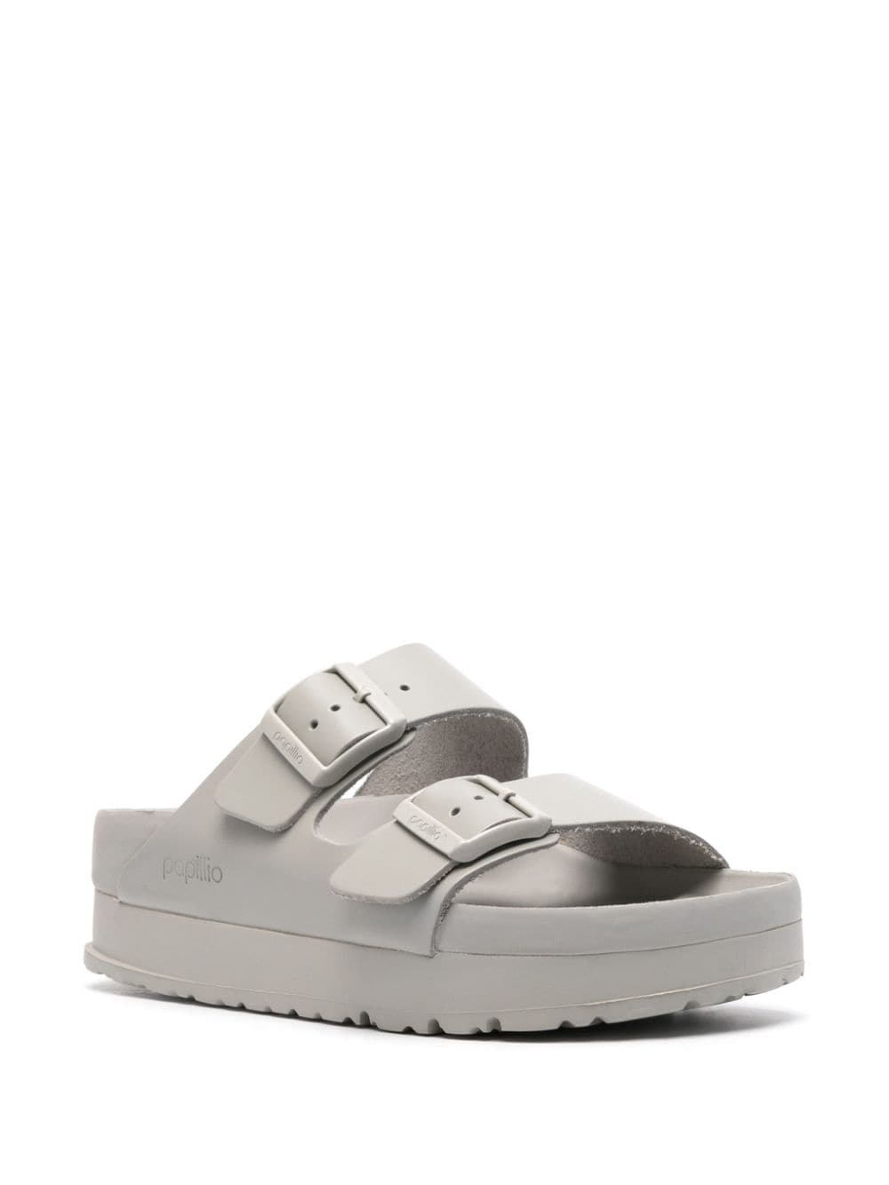 Birkenstock Arizona Platform Leather Sandals Grey
