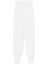 Chloè High-Waisted Knitted Wool Tapered Trousers White White