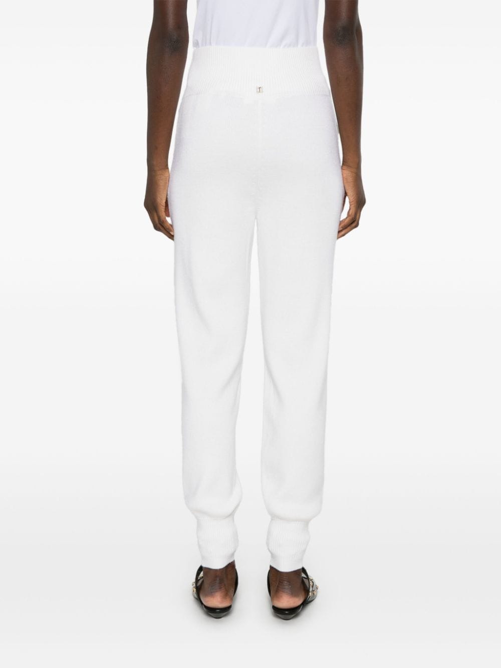 Chloè High-Waisted Knitted Wool Tapered Trousers White White