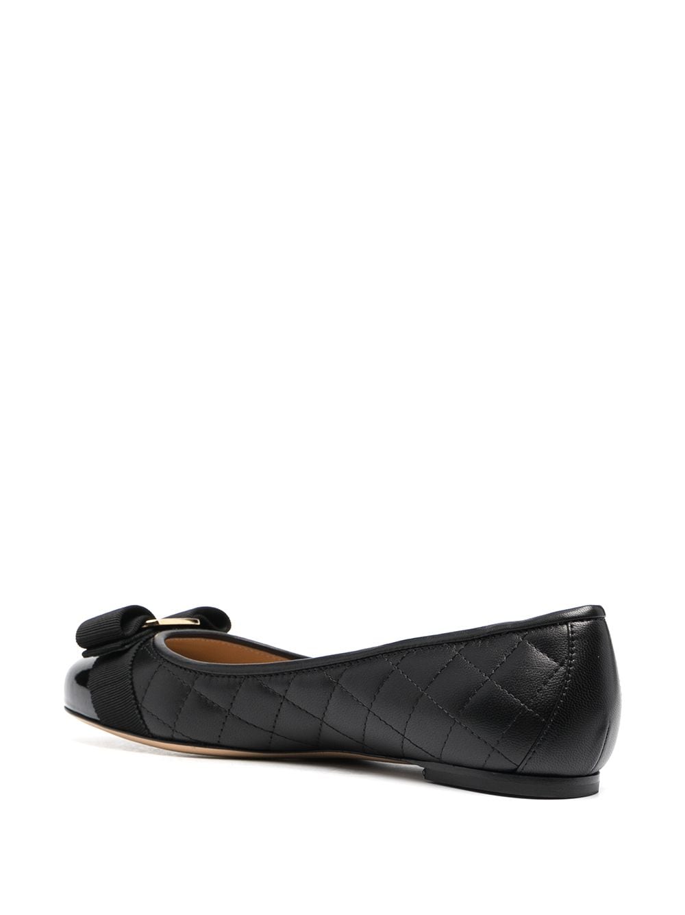Ferragamo Varina quilted ballerinas Flat Black