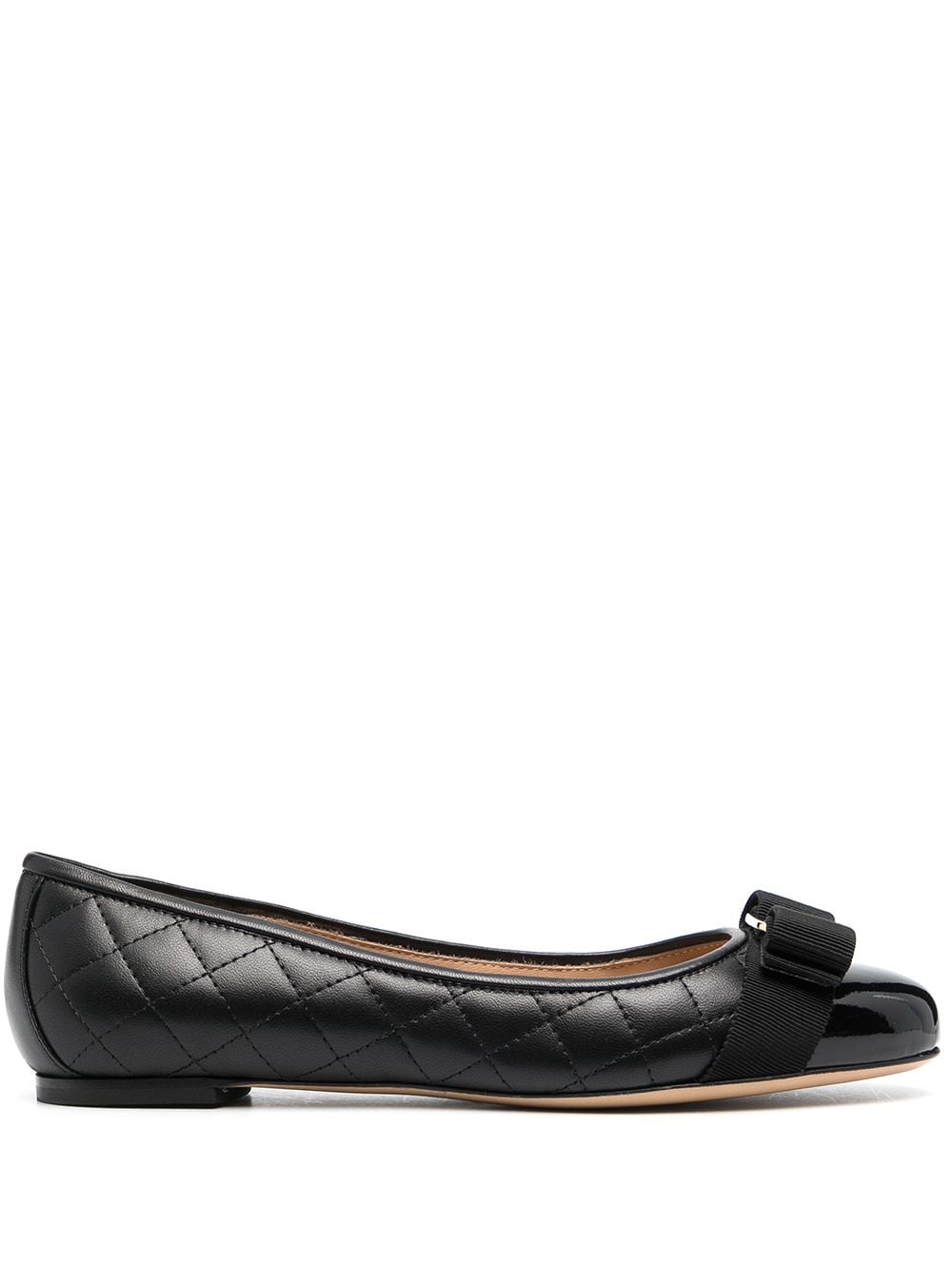 Ferragamo Varina quilted ballerinas Flat Black