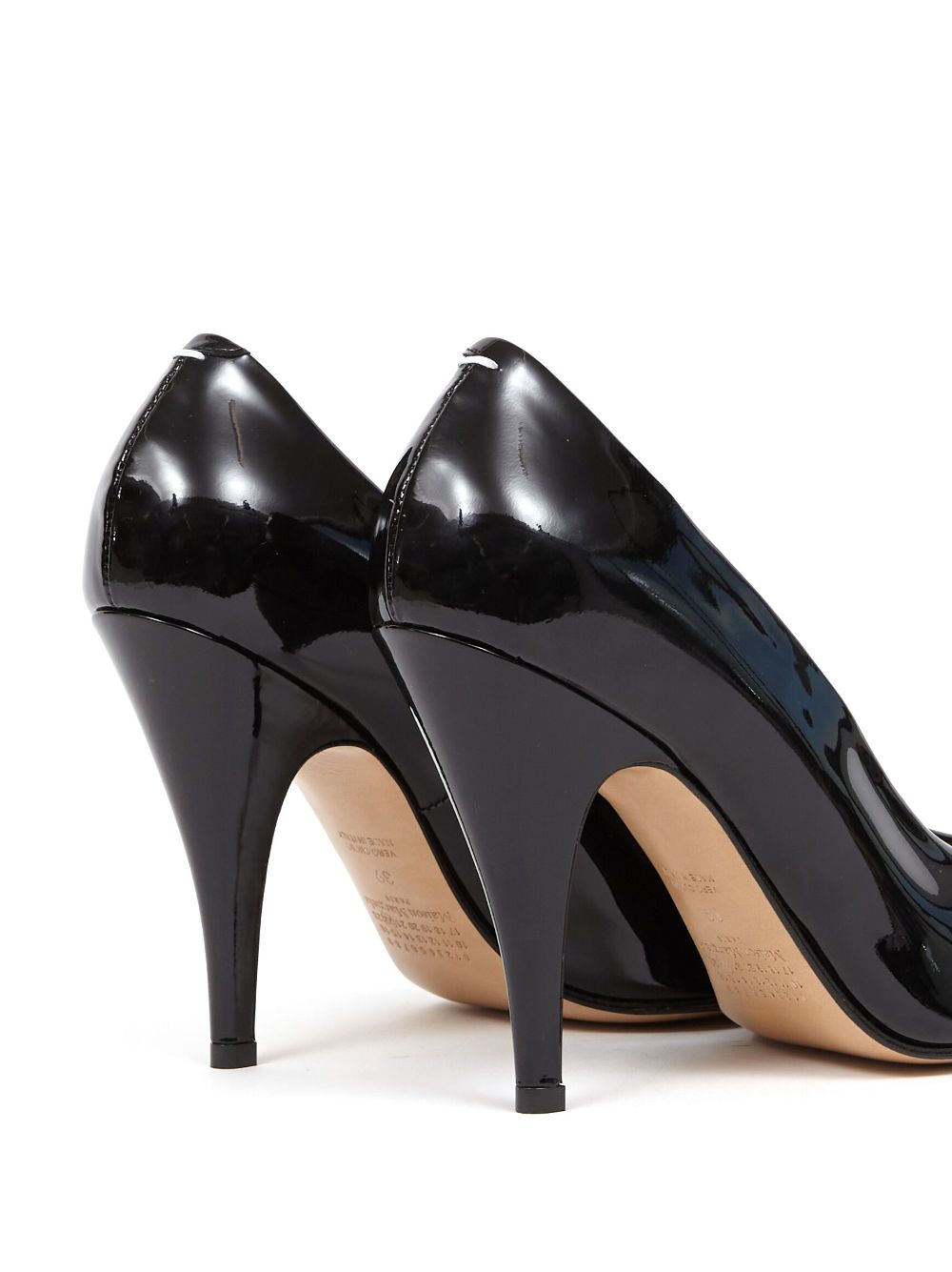 Maison Margiela Tabi 110mm Patent Leather Split-Toe Pumps Black