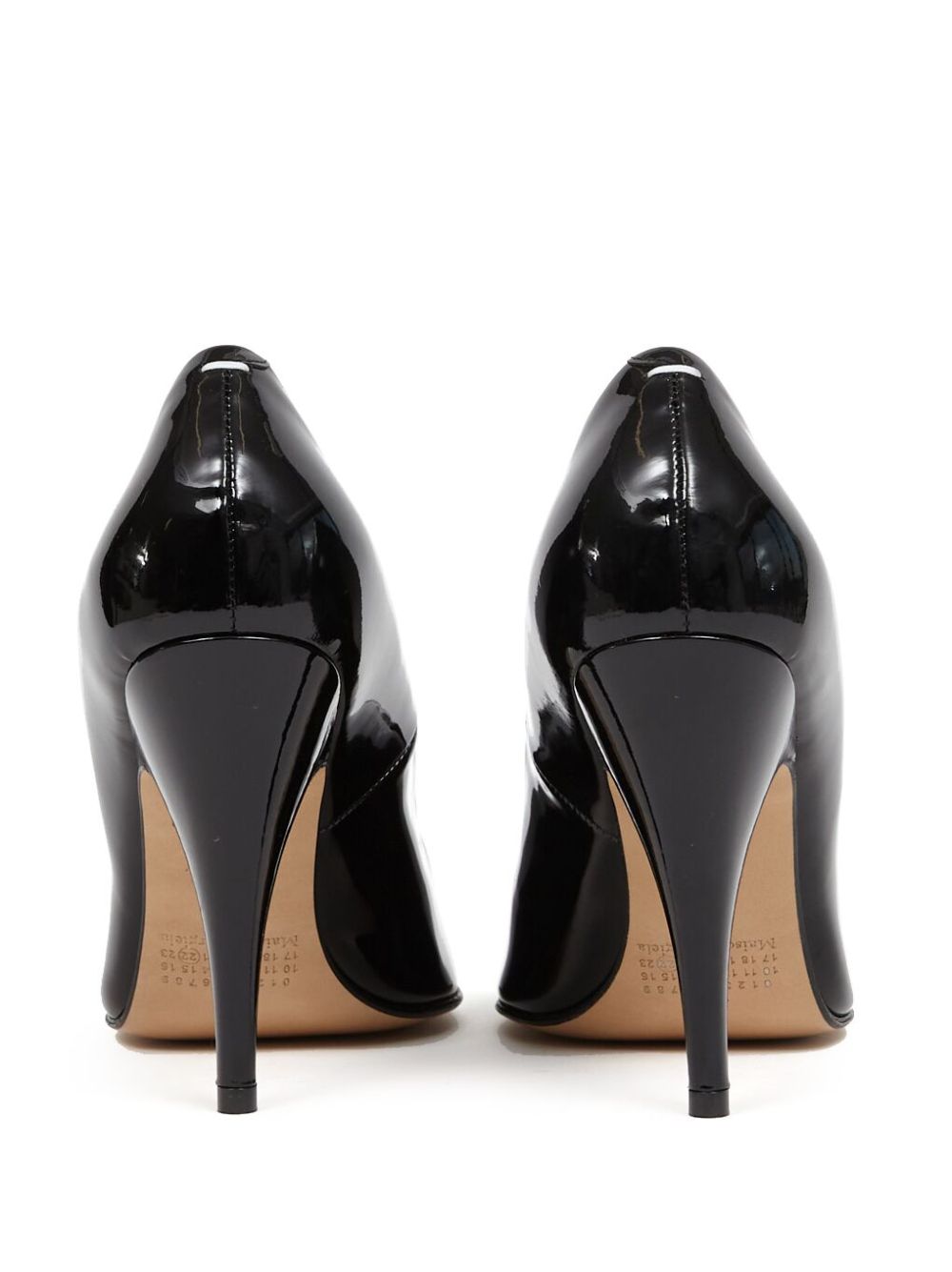 Maison Margiela Tabi 110mm Patent Leather Split-Toe Pumps Black