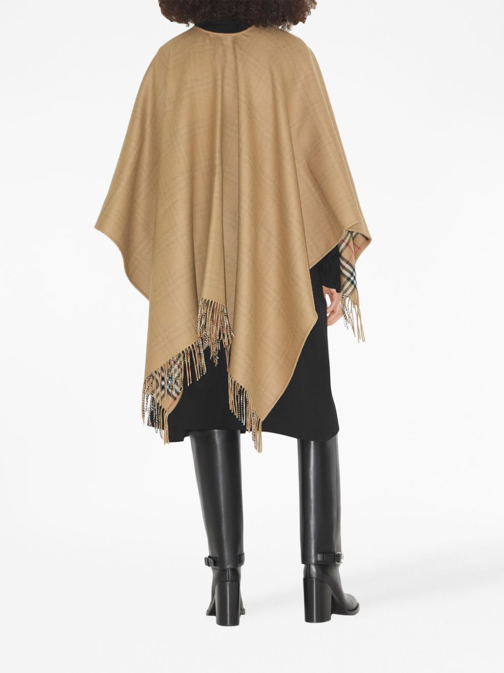 Burberry Vintage Check Wool Reversible Cape Beige