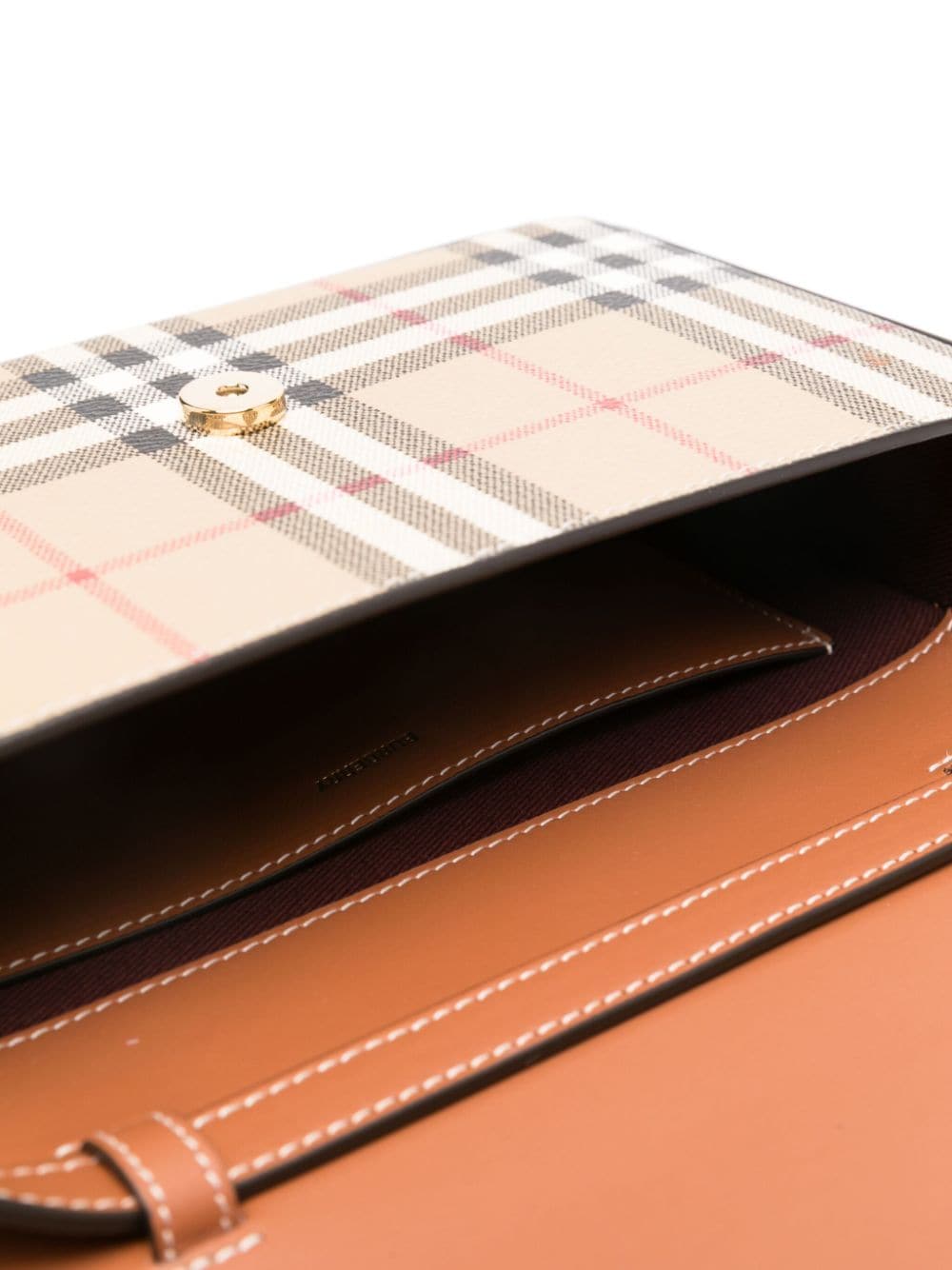 Burberry Hampshire Check Flap Crossbody Bag Beige