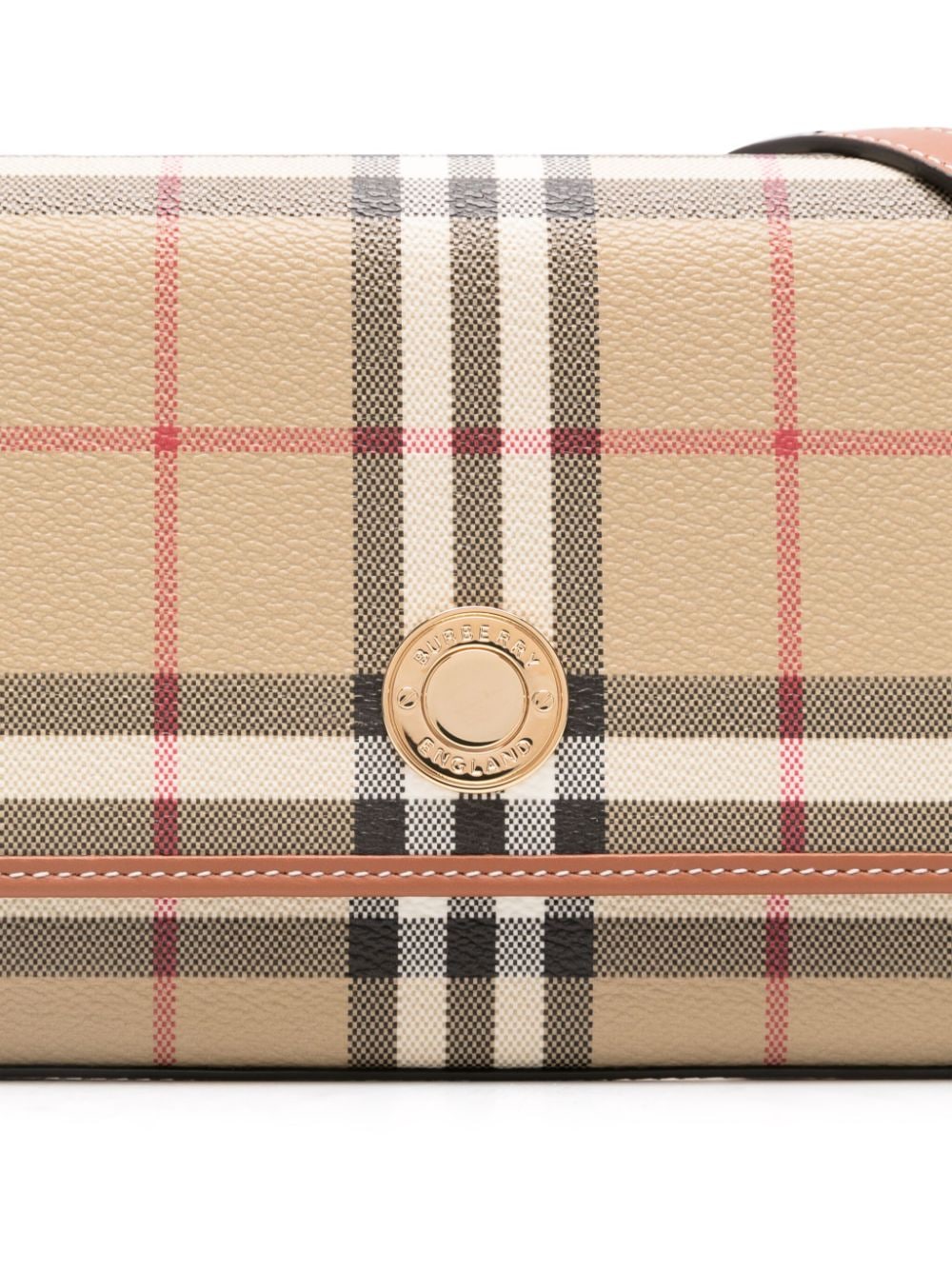 Burberry Hampshire Check Flap Crossbody Bag Beige