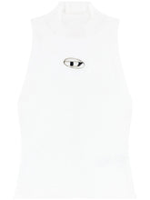 Diesel Ribbed-Knit Turtleneck Sleeveless Top White