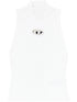 Diesel Ribbed-Knit Turtleneck Sleeveless Top White