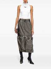 Diesel Ribbed-Knit Turtleneck Sleeveless Top White