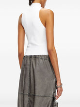 Diesel Ribbed-Knit Turtleneck Sleeveless Top White