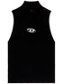 Diesel Ribbed Knit Cut-Out Tank Top Black