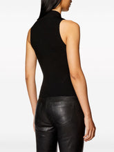 Diesel Ribbed Knit Cut-Out Tank Top Black