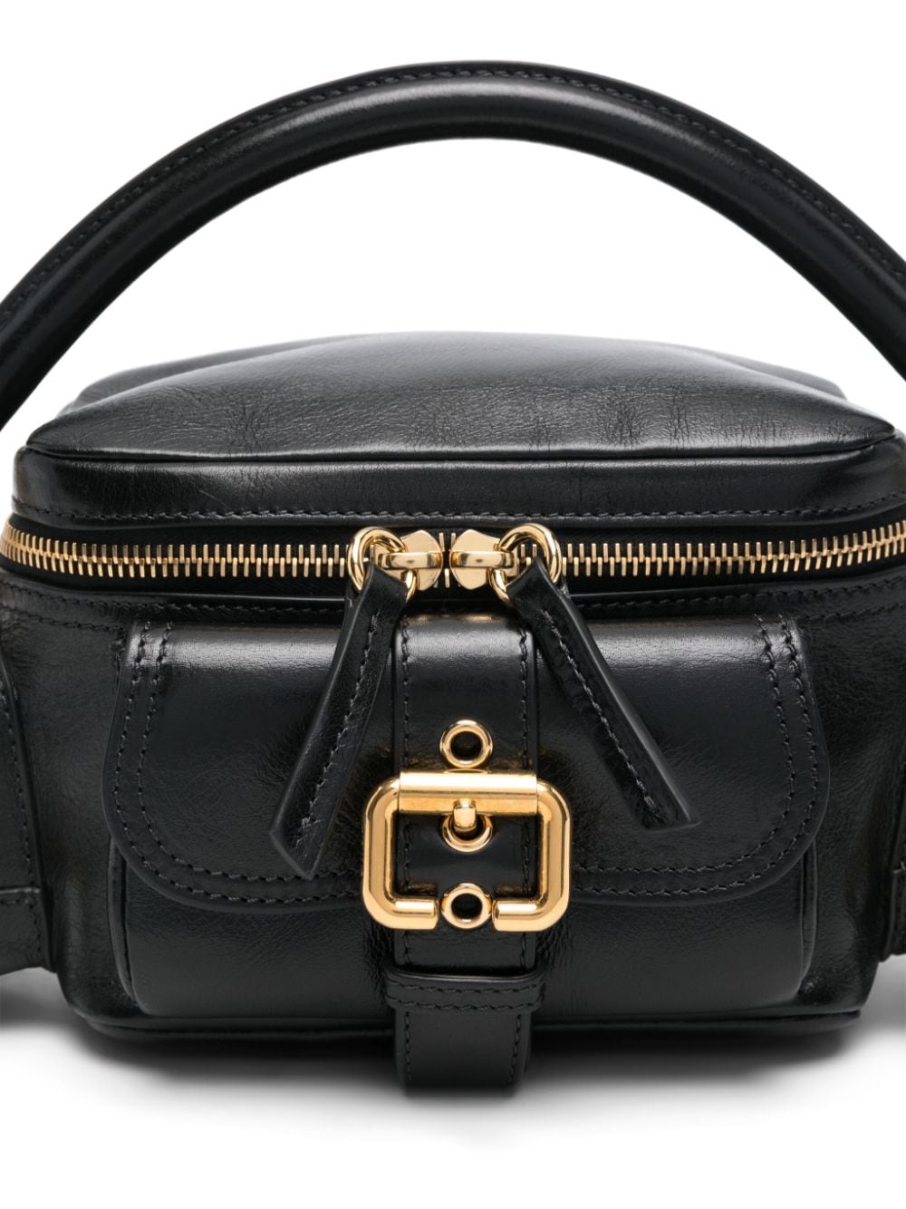 Chloè Small Pebbled Leather Camera Tote Bag Black