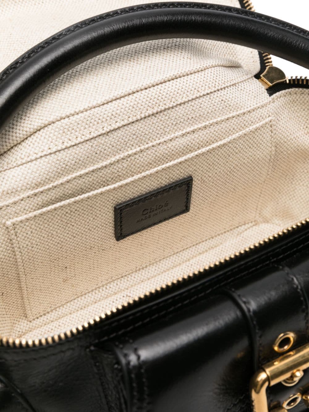 Chloè Small Pebbled Leather Camera Tote Bag Black